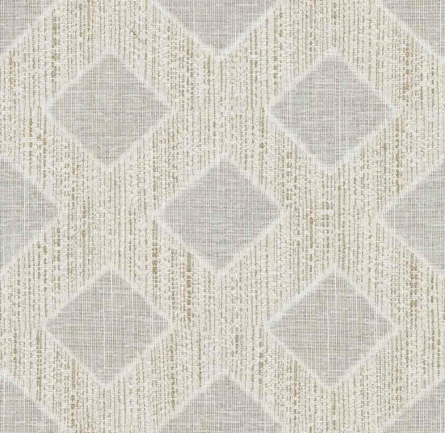 118” Wide Semi Sheer Milky White Beige Taupe Geometric Drapery Fabric FB