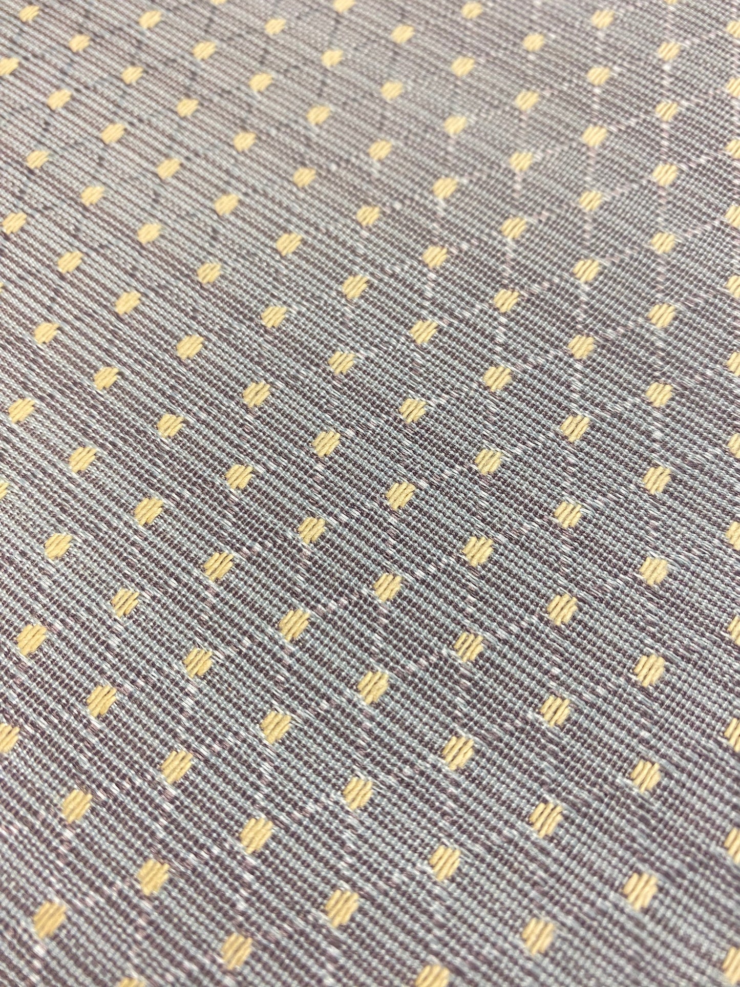 112 Wide Designer Grey Yellow Diamond Dot Upholstery Drapery Fabric STA 4427