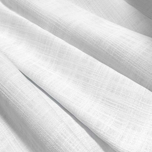 118” Wide Semi Sheer Milky White Faux Linen Drapery Fabric FB