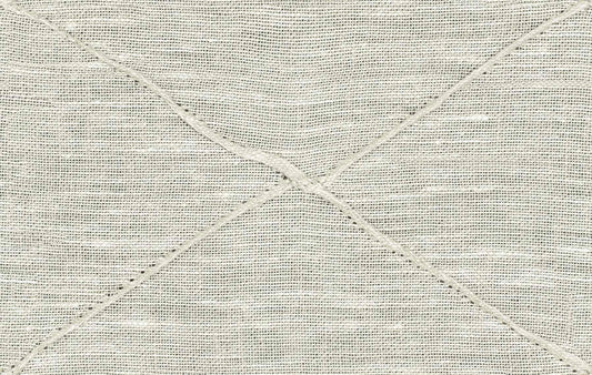 112” Wide Semi Sheer Linen Cotton Blend Ivory Geometric Drapery Fabric FB