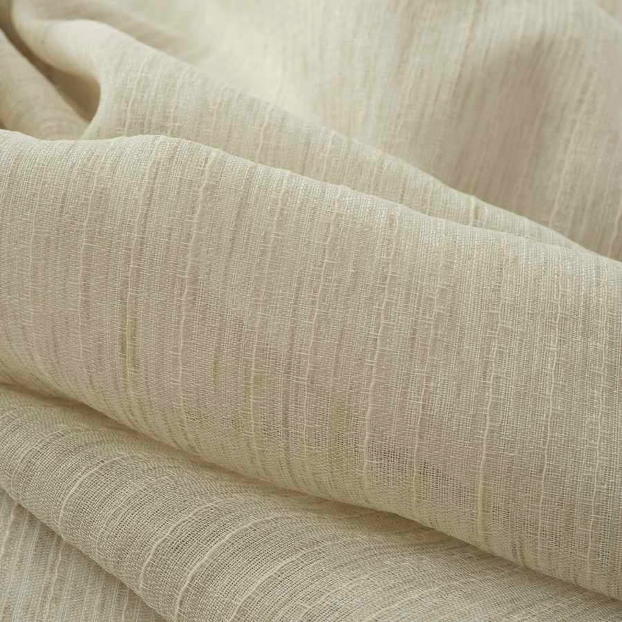 118” Wide Semi Sheer Beige Stripe Drapery Fabric FB