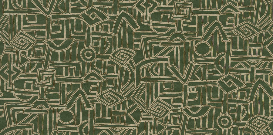 3 Colors Abstract Drapery Upholstery Fabric Tribal Navy Gray Green