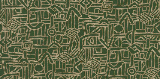 3 Colors Abstract Drapery Upholstery Fabric Tribal Navy Gray Green