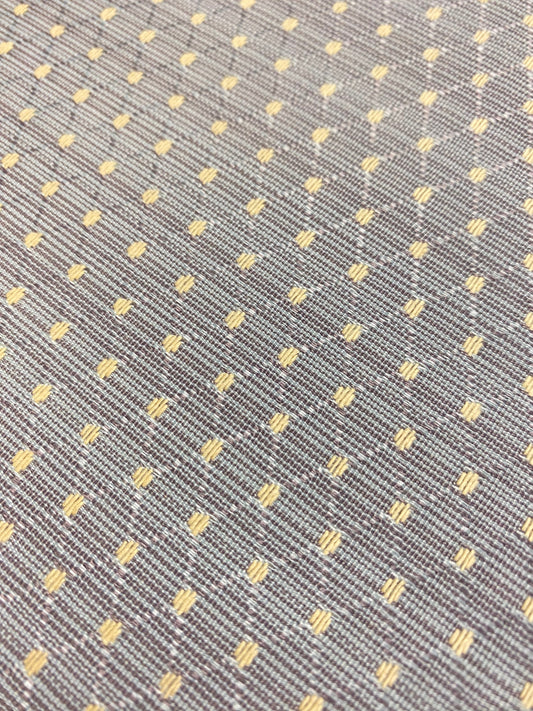 112 Wide Designer Grey Yellow Diamond Dot Upholstery Drapery Fabric STA 4427
